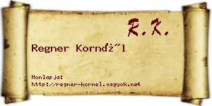 Regner Kornél névjegykártya